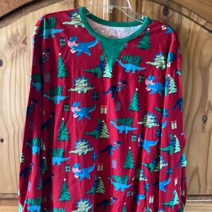 Men Wondershop red green Christmas dinosaur 2 piece pajamas size XL